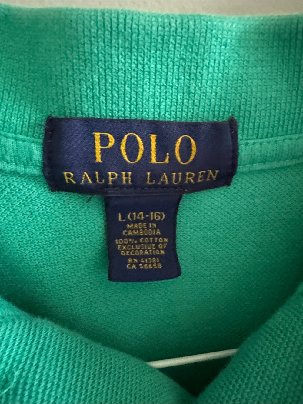 Lot Of 2 Polo by Ralph Lauren Boys L Blue & Green Short-Sleeve Polo Shirts - Picture 6 of 9
